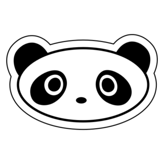 Oval Face Panda Sticker (Black)